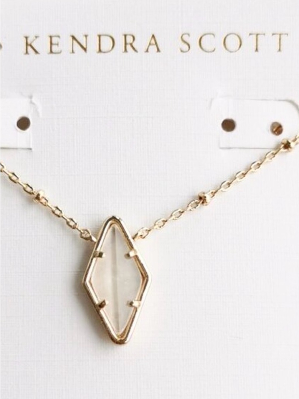 NEW KENDRA SCOTT Kinsley Gold mother of pearl Kite Pendant Necklace - Picture 2 of 4